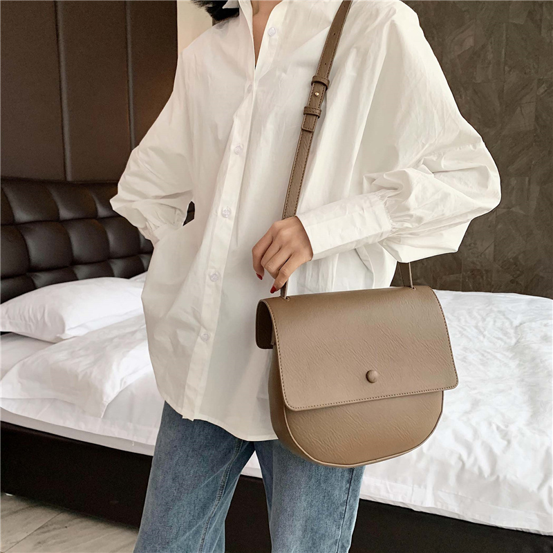 Luxury Handbags Thick Soft Skin Simple Semi-Circular Bag Women's Shoulder Bags Women's Crossbody Bag Leisure Bolsa Feminina