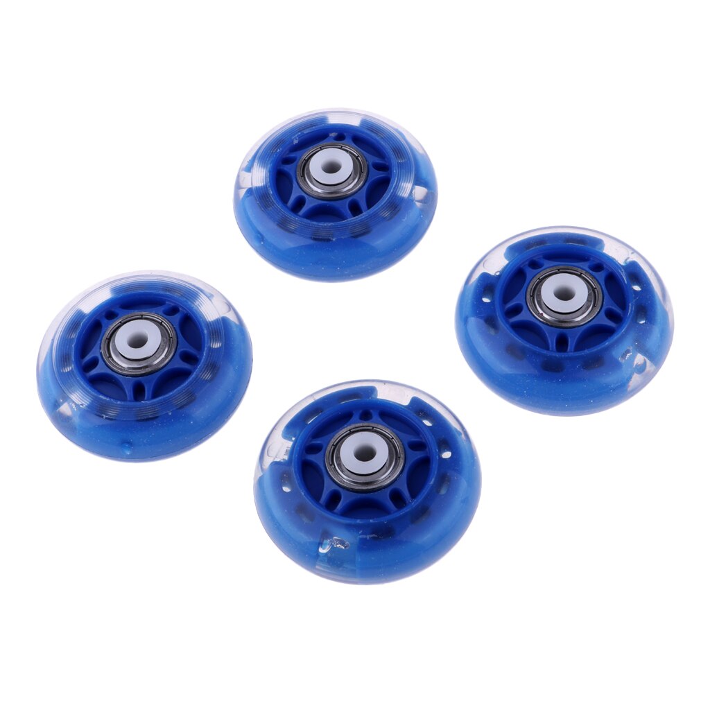 4 st rullskridskor inlinesåkning premium 88a pu hjul utomhus sportdelar reservdelstillbehör 64mm: Blå