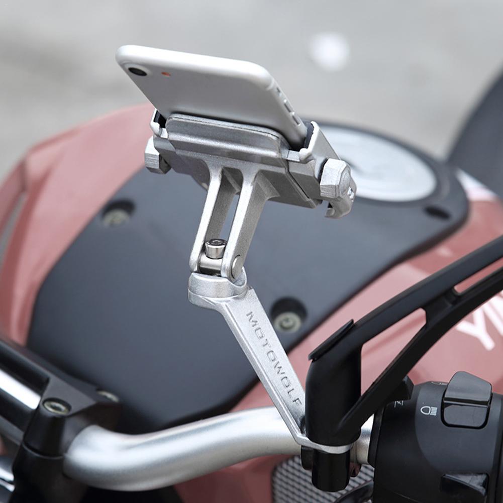 Aluminum Motorcycle Phone Holder For iPhoneX 8 7 6s 4 inch -6.6 inch Electric Motorcycle Holder Bicycle Bike Navigation Holder