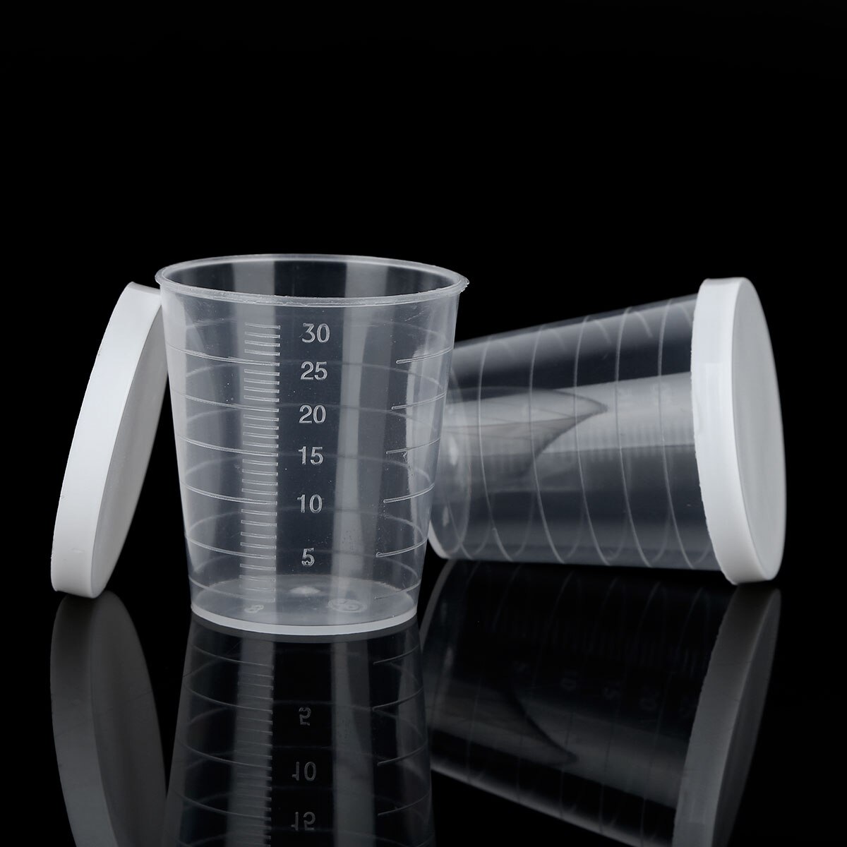 20Pcs 30ml Measuring Cups Transparent Clear Plastic Graduated Measure Cups Jug Laboratory Liquid Container Kitchen Tools