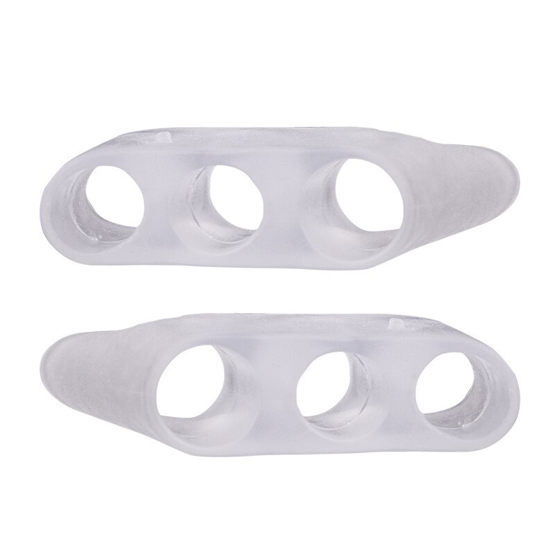 Corrector 1 Par De Três Buracos Pequeno Toe Varus Toe Splitter Toe Corrector Proteção Polegar Luva Protetora De Silicone