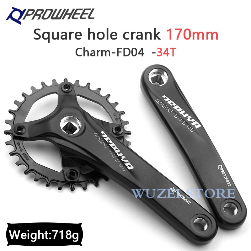 Prowheel Fiets Crank Tandwiel Mtb Fiets Vierkant Gat 170Mm 175Mm Crankstel 32T 34T 36T 38T 40T 104BCD Staal Smalle Brede Kettingblad