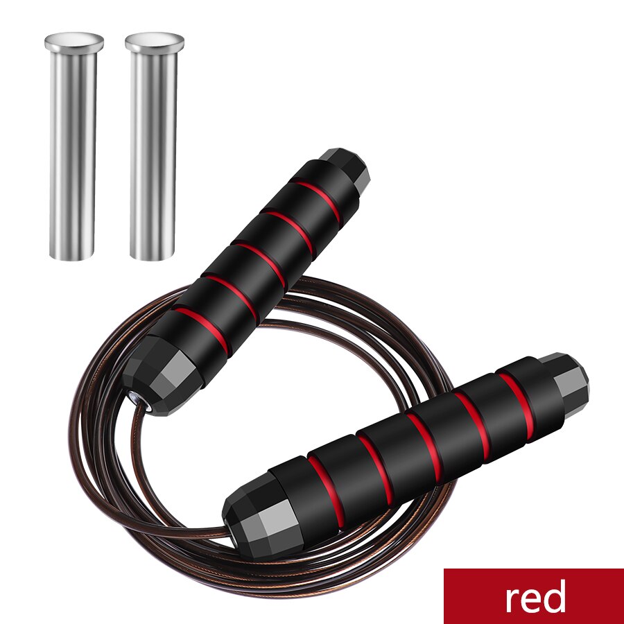 Cuerda de saltar para deportes rodamiento cuerda de saltar sin enredos en el pie cuerda de saltar ajustable velocidad rápida Comba equipamiento de Fitness Crossfit: Red