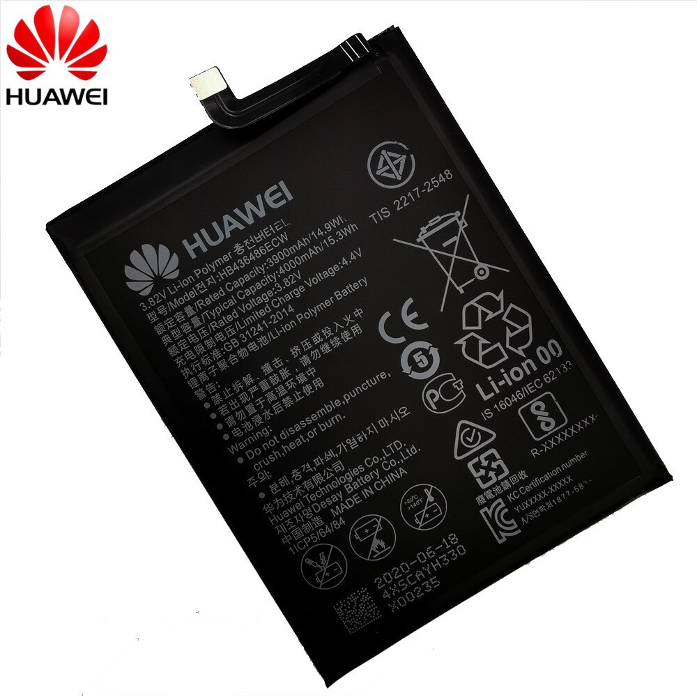 Hb436486 ecw alkuperäinen puhelimen akku huawei mate 10 /10 pro / mate 20 /p20 pro / honor view 20 4000 mah akkuun