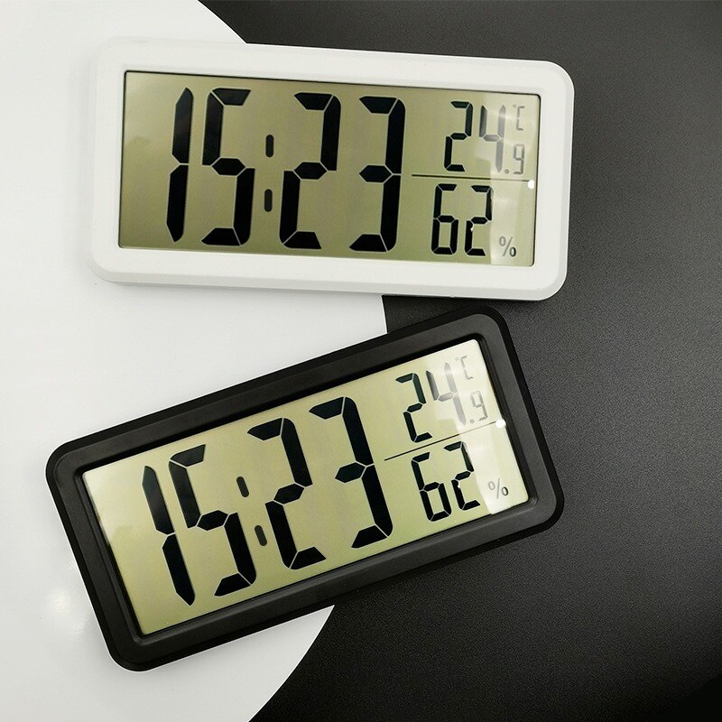 LED Digital Alarm Clock Temperature Date Display Desktop Clock Calendar Snooze Funtion Weather Station Wall Clock for Home