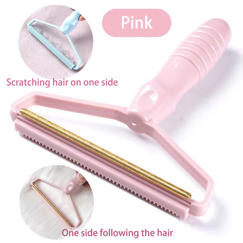 Pet Hair Remover Brush Draagbare siliconen dubbelzijdige Pet Hair Brush Sweater Cleaner Wollen jas Grooming Brush Tool Pet Products: Roze