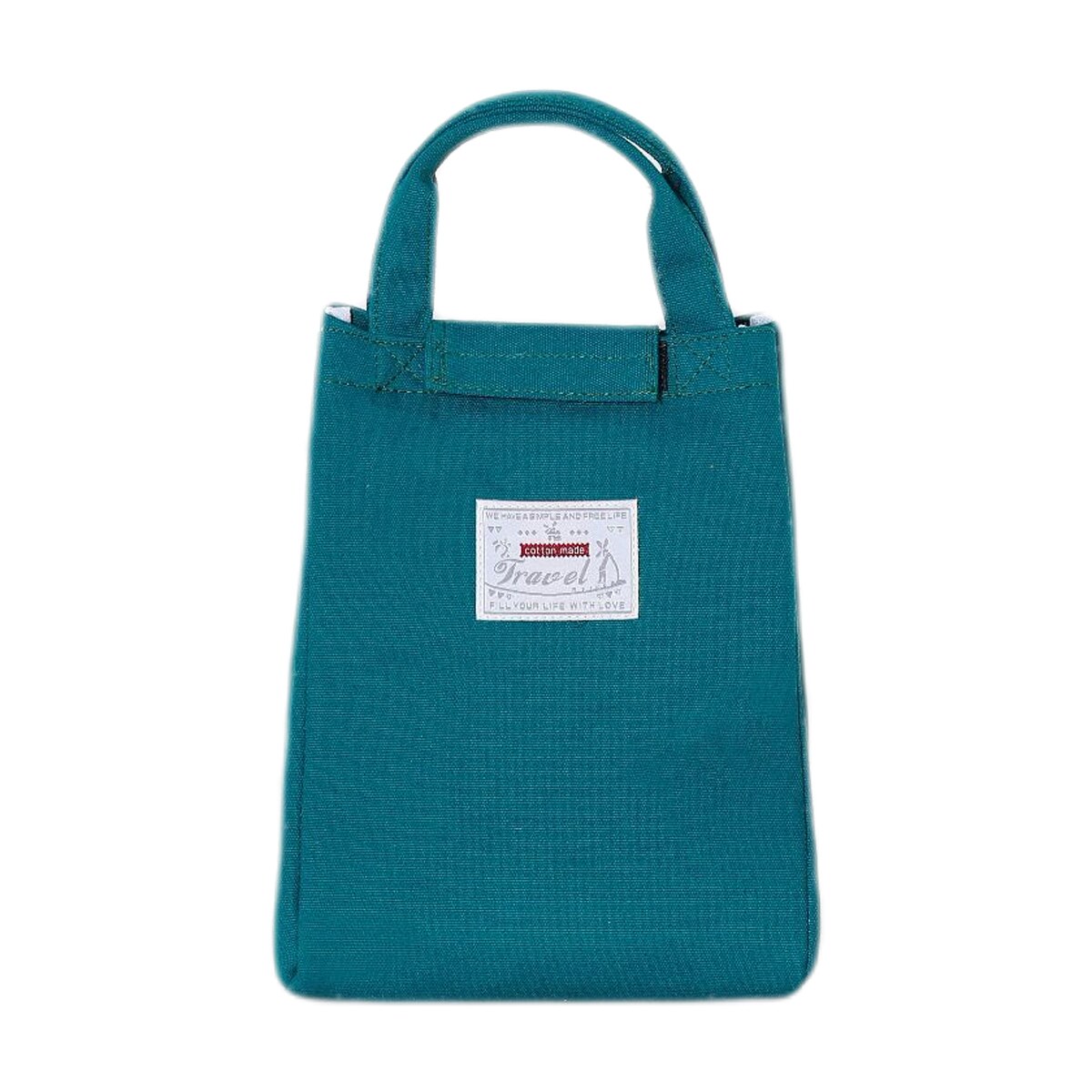 Unisex Canvas Lunch Tas Draagbare Pure Kleur Picknick Tas Voor Student School Werk Grote Capaciteit Lunch Tas: green