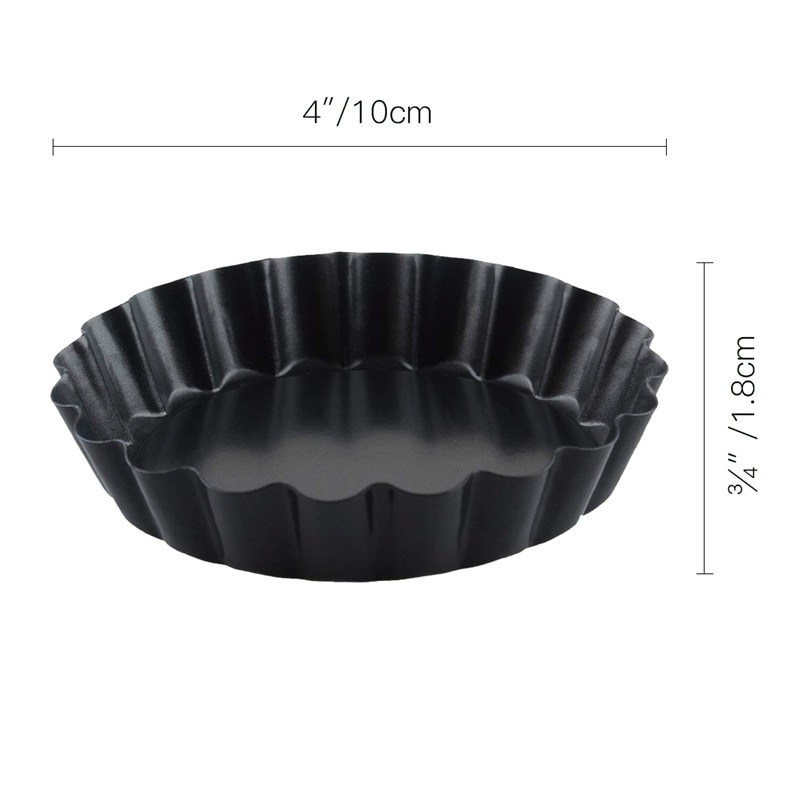 2/4/8 pcs Non-Stick Tart Quiche Flan Pan Molds Pie Pizza Cake Mold Removable Loose Bottom Fluted Heavy Duty Pizza Pan Bakeware