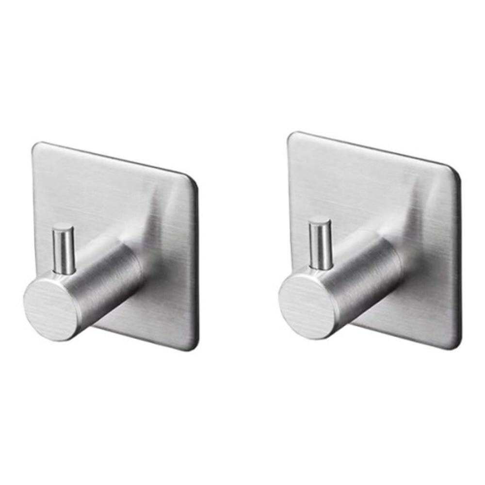 2Pc Rvs Lijm Haken Muur Haak Antislip Zware Muur Haken Hanger Waterdicht Stok Op Haken keuken Accessoires