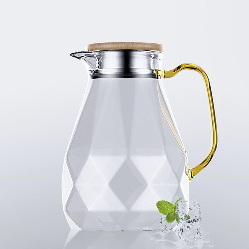 2200ml żaroodporny szklany czajnik, o dużej pojemności podgrzewany szklany dzbanek robić kawy, zestaw robić herbaty domowej sok śniadanie mleko przezroczysty czajnik