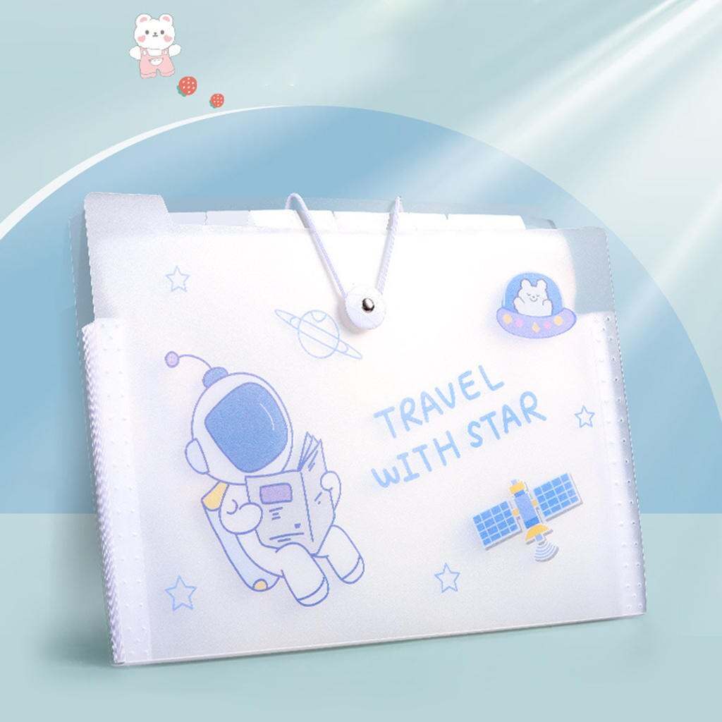 Portable A4 File Organizer File Folder Document Manager Multi Pockets Desktop Organizer Paper Holder: 12 Tier Astronaut