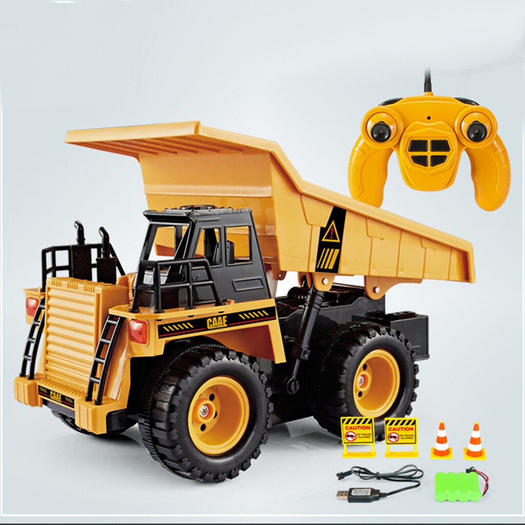 2.4G Dumper 4 Wheel Driver Bouw Voertuig Techniek Auto Met Geluid 15M Afstandsbediening Afstand Voor Kinderen Jongen auto Speelgoed