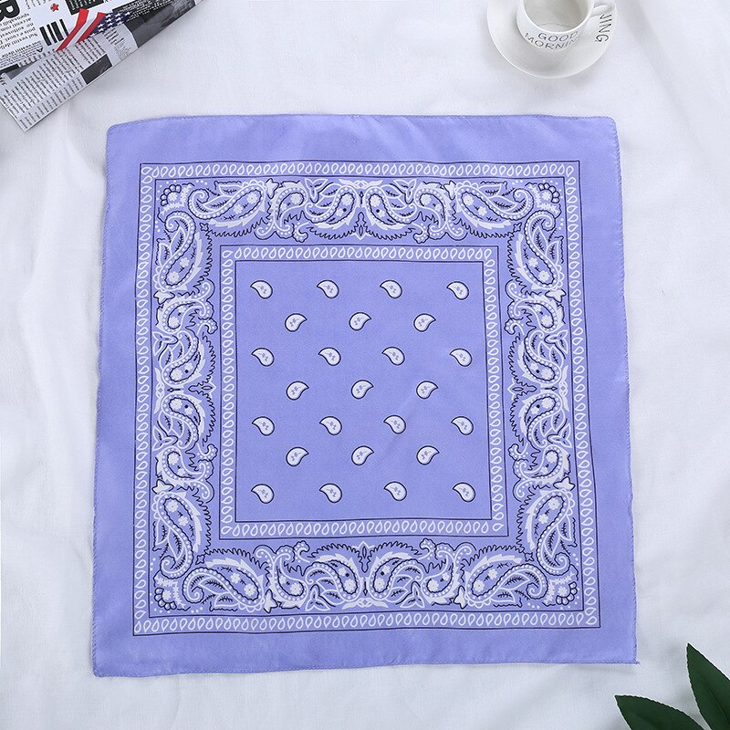 Bandana fazzoletto Unisex Hip Hop nero Paisley collo sciarpa sport copricapo polso avvolge testa sciarpe quadrate stampa fazzoletto: Lavender