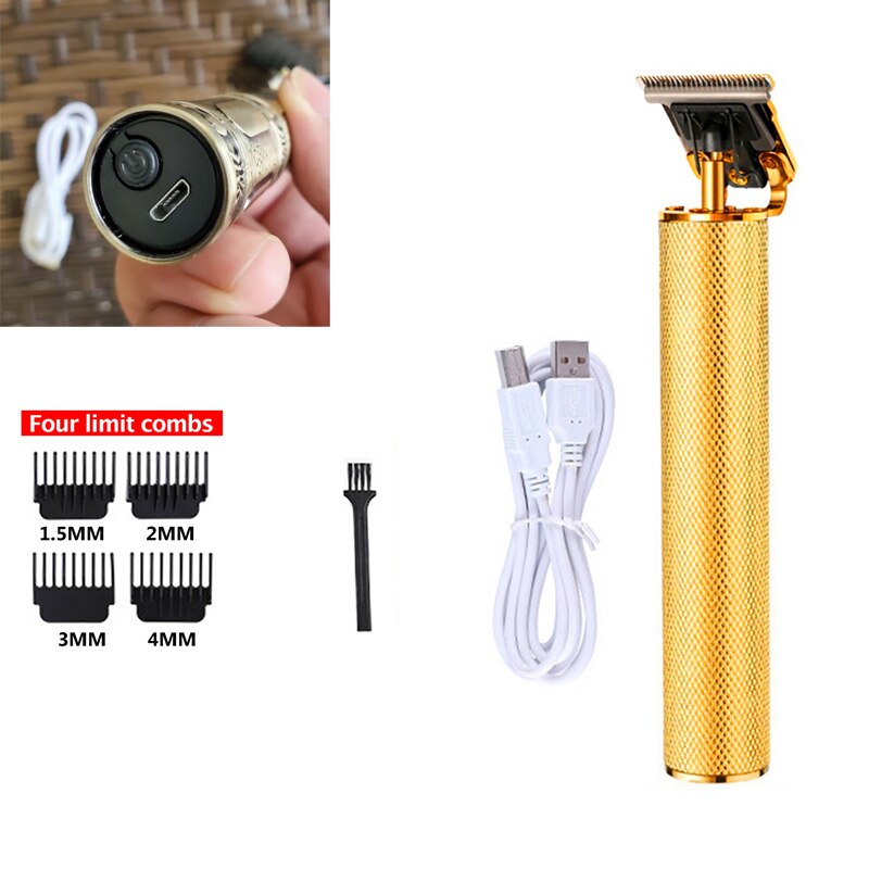 T9 Digital Hair Trimmer Rechargeable Electric Hair Clipper Men's Cordless Haircut Adjustable Ceramic Blade: SetC