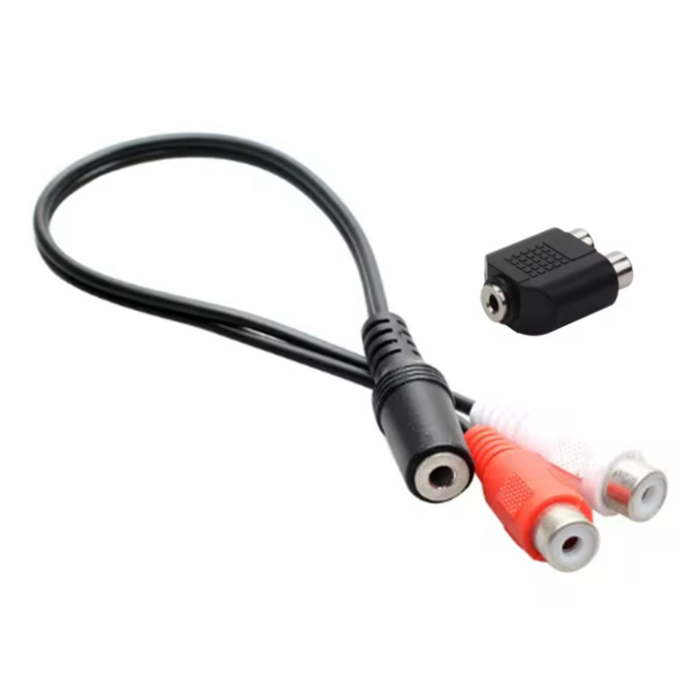 RCA-Kabel, 3,5-mm-Klinkenstecker, Stereo-Audiokabel auf 2 RCA-Buchse, Buchse auf Stecker auf Kopfhörer, AUX-Y-Adapter für DVD-Verstärker: Blau