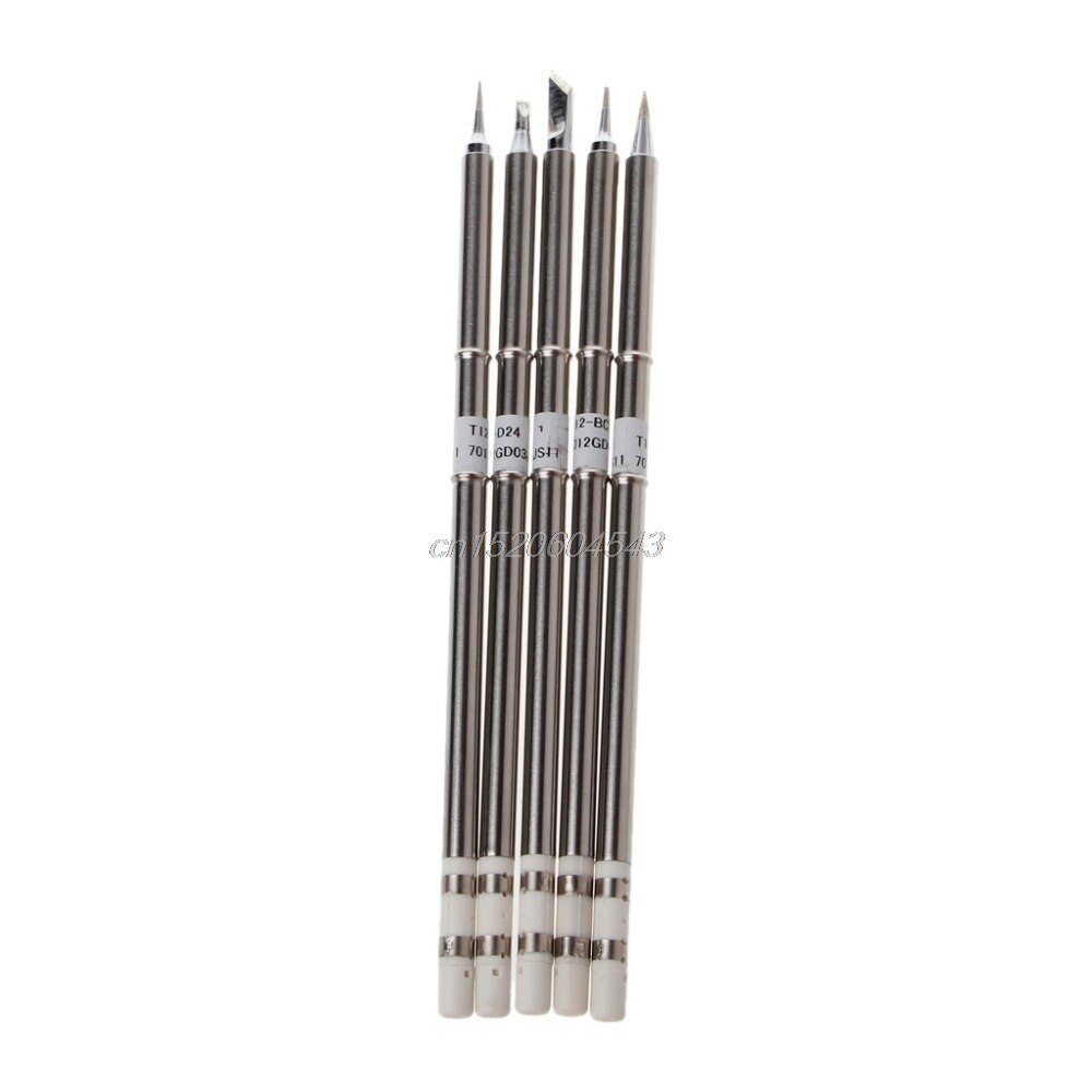 5 Pcs T12 Series Solder Iron Tips For Hakko FX951 BAKON 950D Soldering Station Welding Tips R06 Whosale