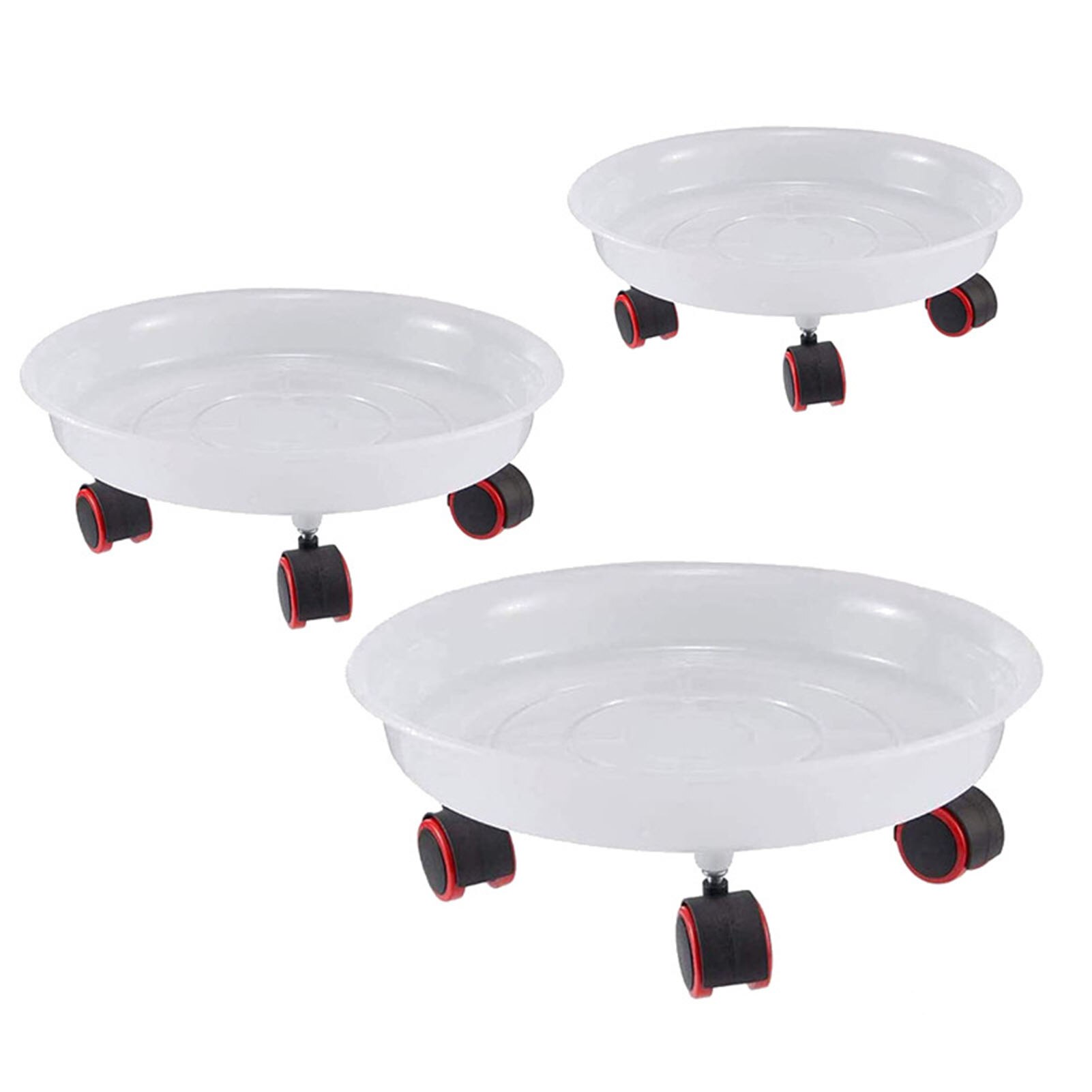 Flower Pot Tray Wheel Resin Saucer Drip Trays Mobile Stand for Plants Water Storage Tray Translucent Stand for Flowers