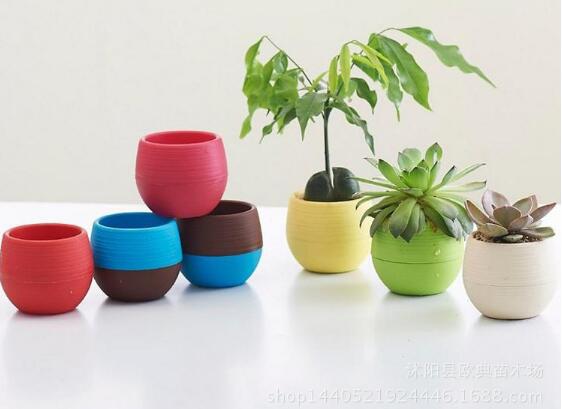 5pcs Gardening Mini Plastic Flower Pots Vase Round Flower Bonsai Planter Nursery Pots flower pots planters garden pots GYH