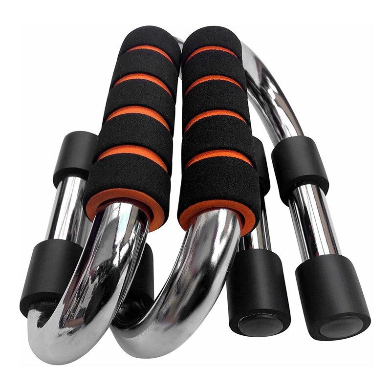 2 stk push up-stænger stærke kromstål pushup-stativ med behageligt skumgreb og skridsikre stænger