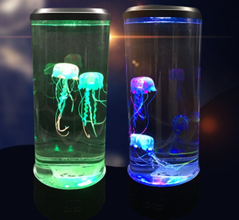 Kinderpark Desktop Aquarium Stemming Bedlampje Hypnotische Kwallen Sfeer Ontspannen Led Nachtlampje Kleur Veranderende Usb Aangedreven