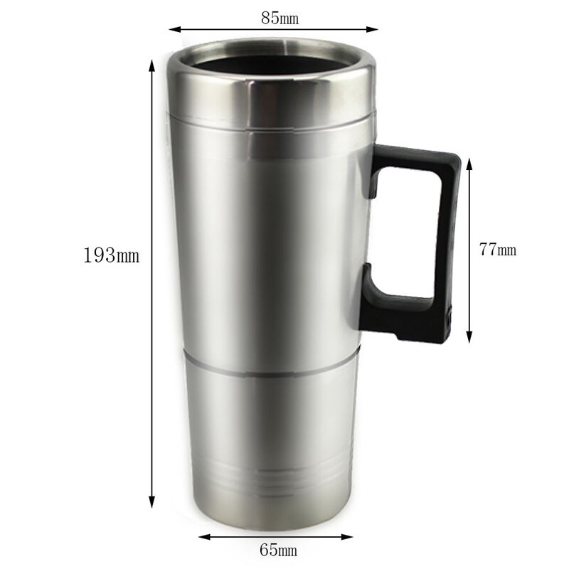 1 st 12v 300ml -oplaadbare beker van roestvrij staal, waterkoker, reiskoffie, thee, verwarmde mok, motor, waterbeker