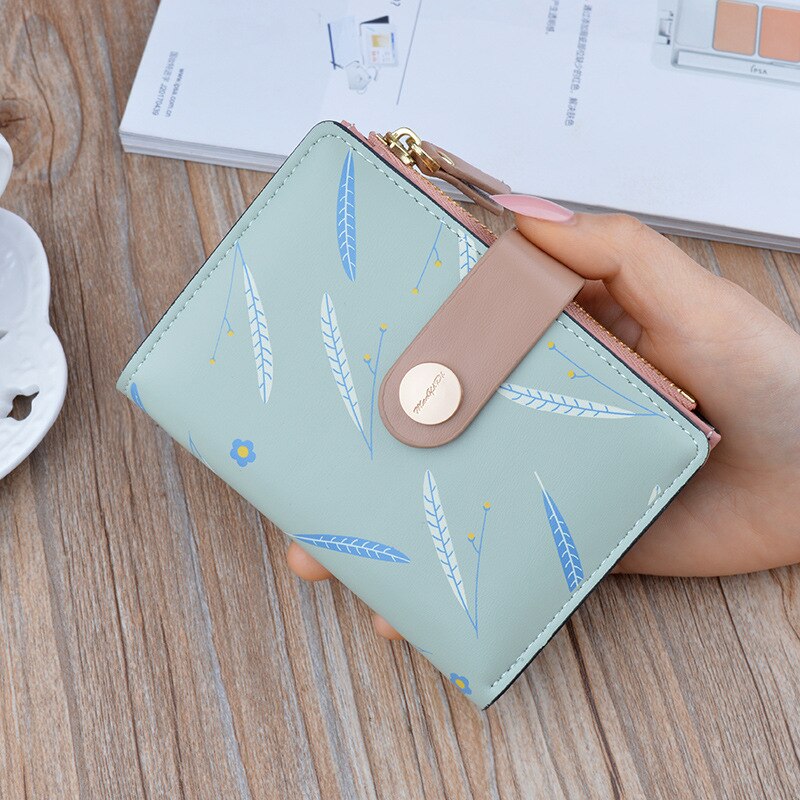 Women Long wallet Clutch Buckle printing Woman's Large Capacity Wallets Female Purse Lady Purses Phone Pocket Card Holder 515: S  green 515