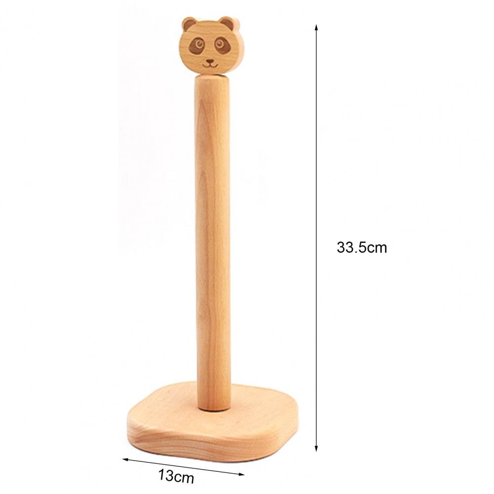 Cartoon Roll Holder Roll Paper Tissue Storage Holder Stable Wooden Animal Shape Rack Paper Towel Roll Holder Stand for Kitchen