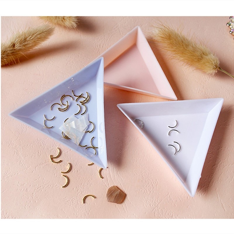 Heißer 5/10Stck Kunststoff Dreieck Nagel Fach DIY Nagel Kunst Strass Perle Kristall Sortierung Lagerung Platte Manikübetreffend Werkzeuge zubehör