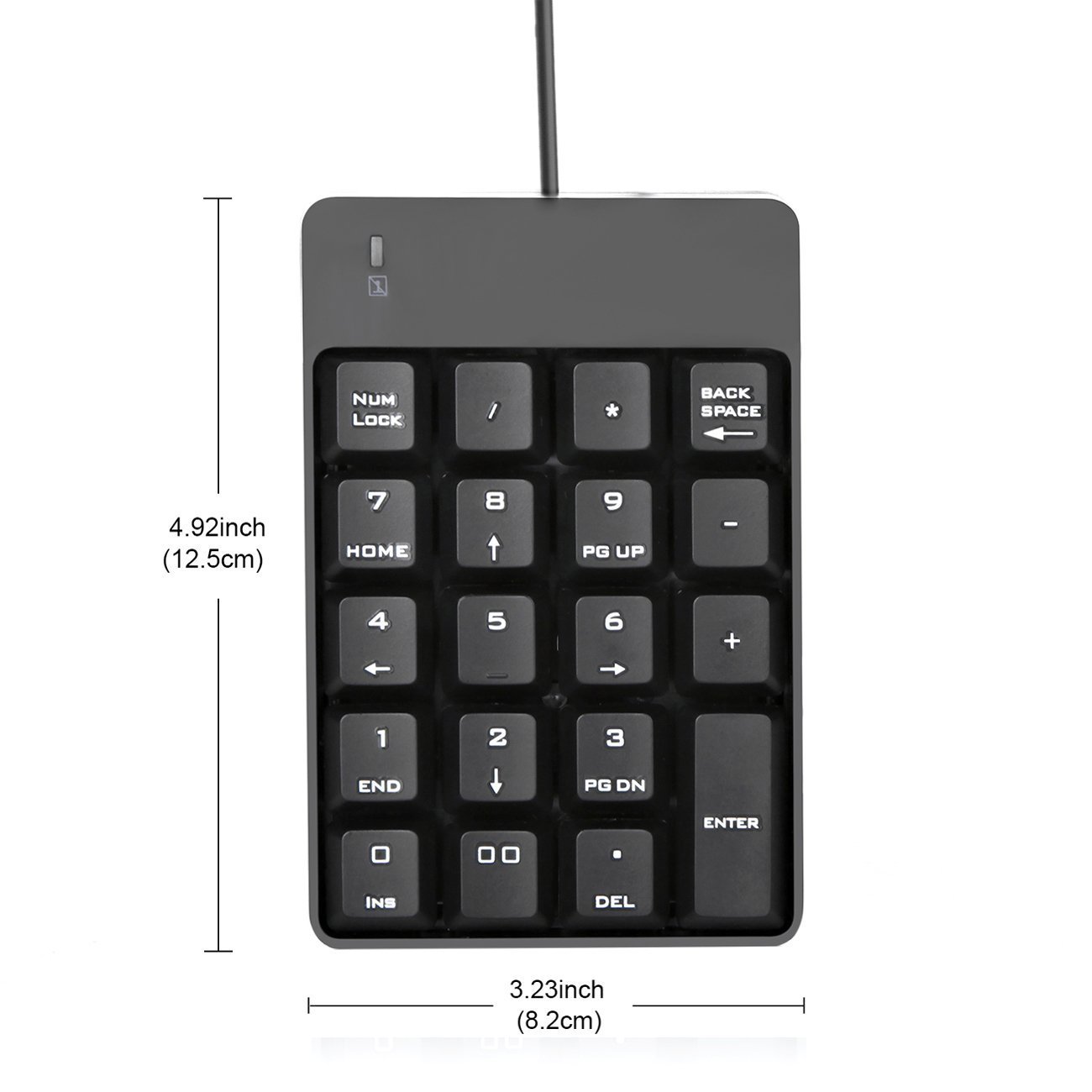 Jelly Comb USB Numeric Keypad Portable Slim Mini Number Pad for Laptop Desktop Computer PC Full Size 19 Key Big Print Letters