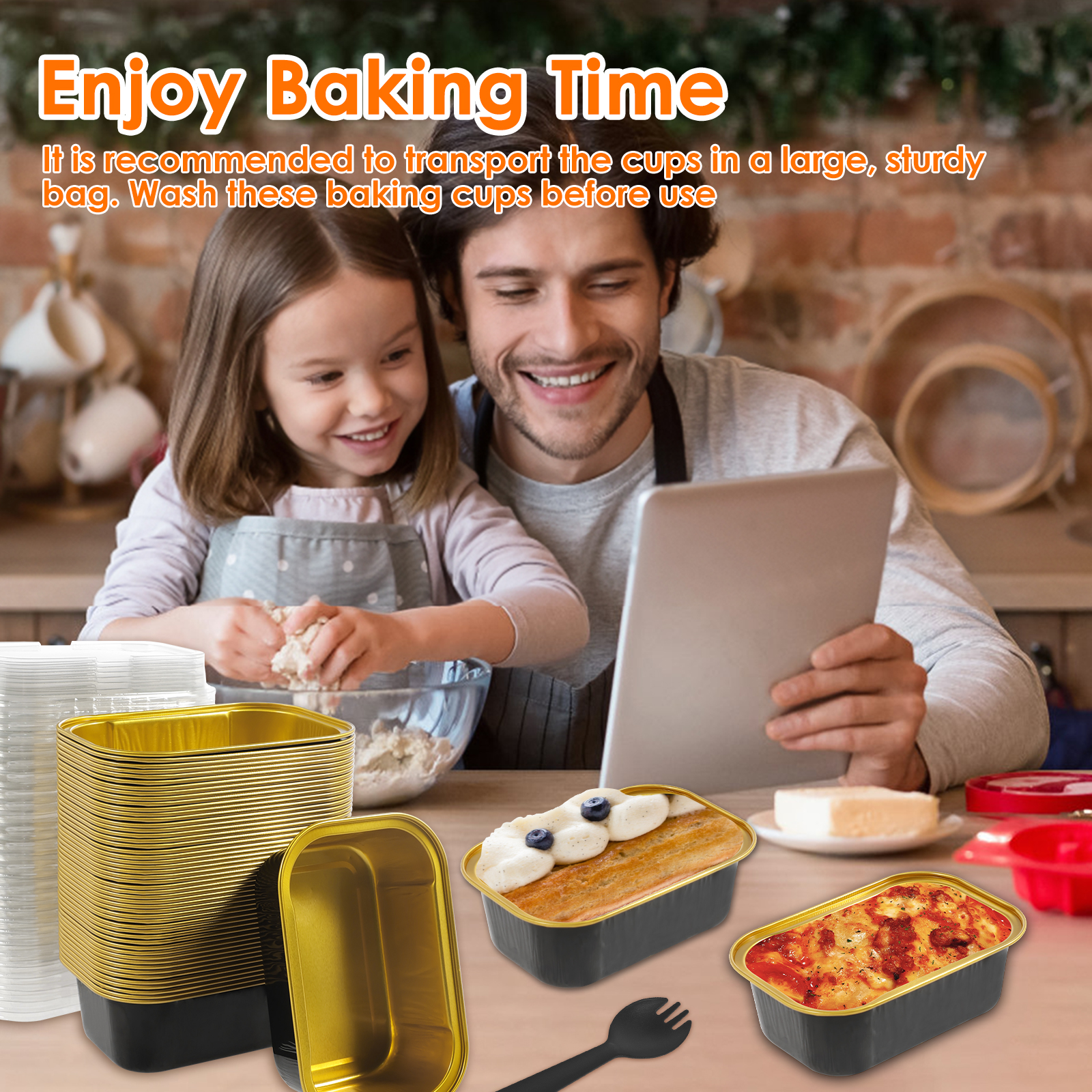 50/100 Stück Mini-Kuchenformen mit Deckel und Löffel, Backformen aus Aluminiumfolie, Mini-Schokoladenbehälter, Muffin-Dosen, Laibpfannen, Küche