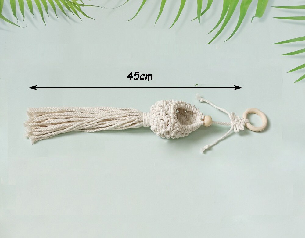 Soporte de macramé para plantas de aire, colgador para plantas de aire bonitas, Mini plantas suculentas, Tillandsia y plantas artificiales, tapiz de pared para decoración del hogar: GT-02A(45cm)