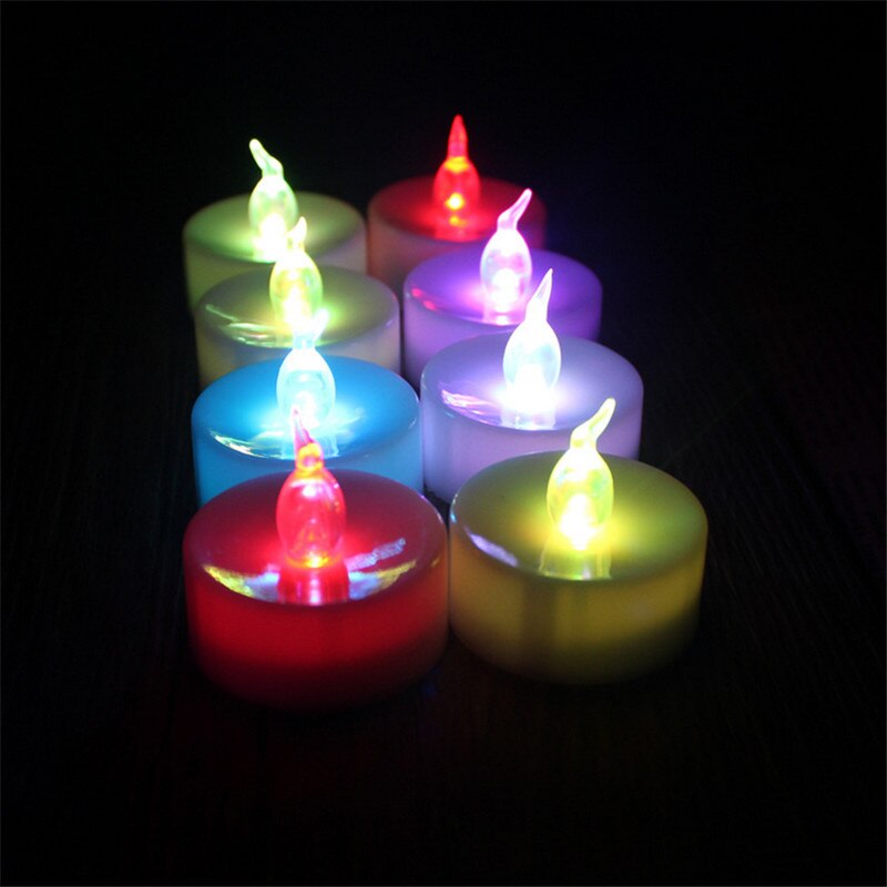 Pack of 12 Color Changing Led Tea Lights,Battery Operated Decorative Flameless Tealights Candle For Halloween Decoration Bar: Color Changing