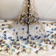 Embroidery Floral Tulle Lace Fabric Bridal Wedding Dress Materials Cloth Crafts By Yard Sew Handmade