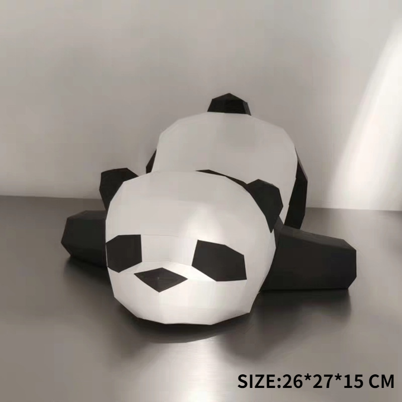 Panda Paper Model Art Sculpture Home Decor Hallway Party Wall Decorations Papercraft 3D DIY Puzzles Hand Made Toys Prop: plum