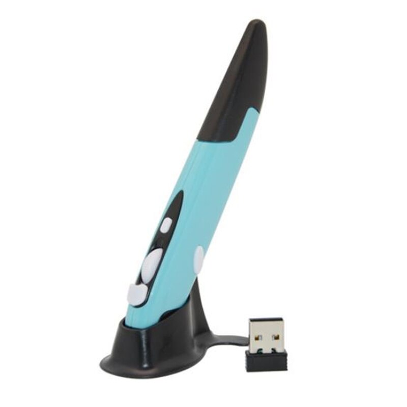 Universal2.4GHz Caneta Mouse Óptico Sem Fio USB Tablet Laptop Pocket PC Inteligente Desenho Ensino material de Escritório: Azul