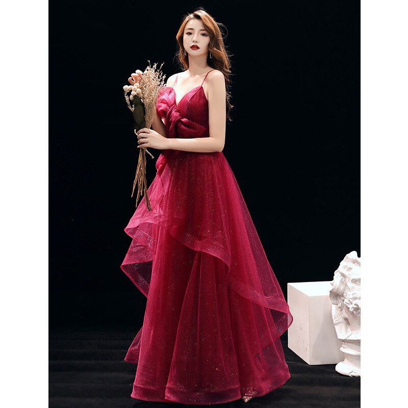 Sexy slingbackless bordeauxrode avondjurk chinese bruid bruiloft lange galajurk cheongsam avondjurk