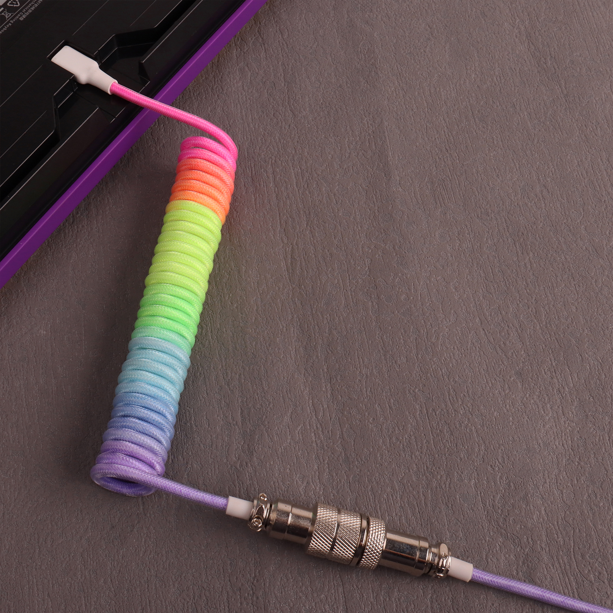 Cable de teclado Usb en espiral LANO, teclado en espiral negro, Cable Usb tipo C, conector de aviador de Metal, Cable de teclado Usb GX16 para juegos