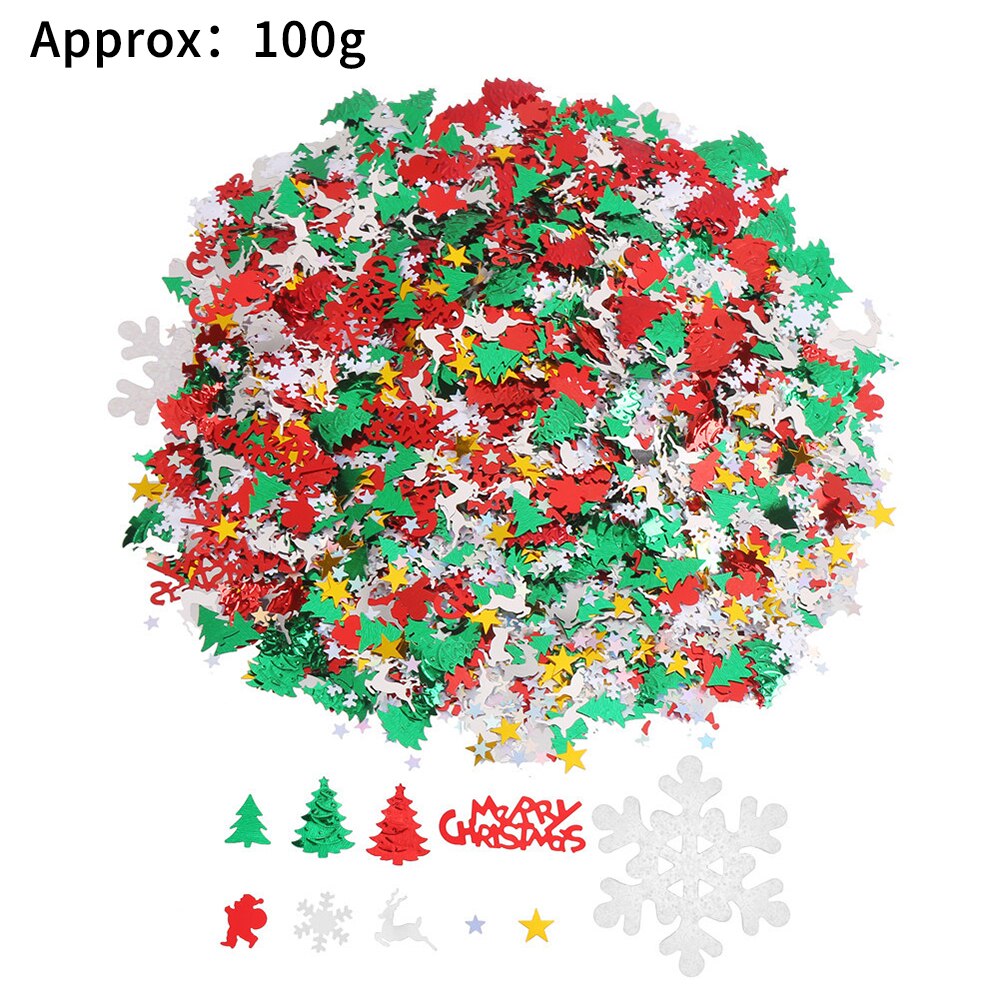 Confettis de noël arbre de noël, flocon de neige, bonhomme de neige, cerf, paillettes, pour joyeux noël, nouvel an, fournitures de fête: 01
