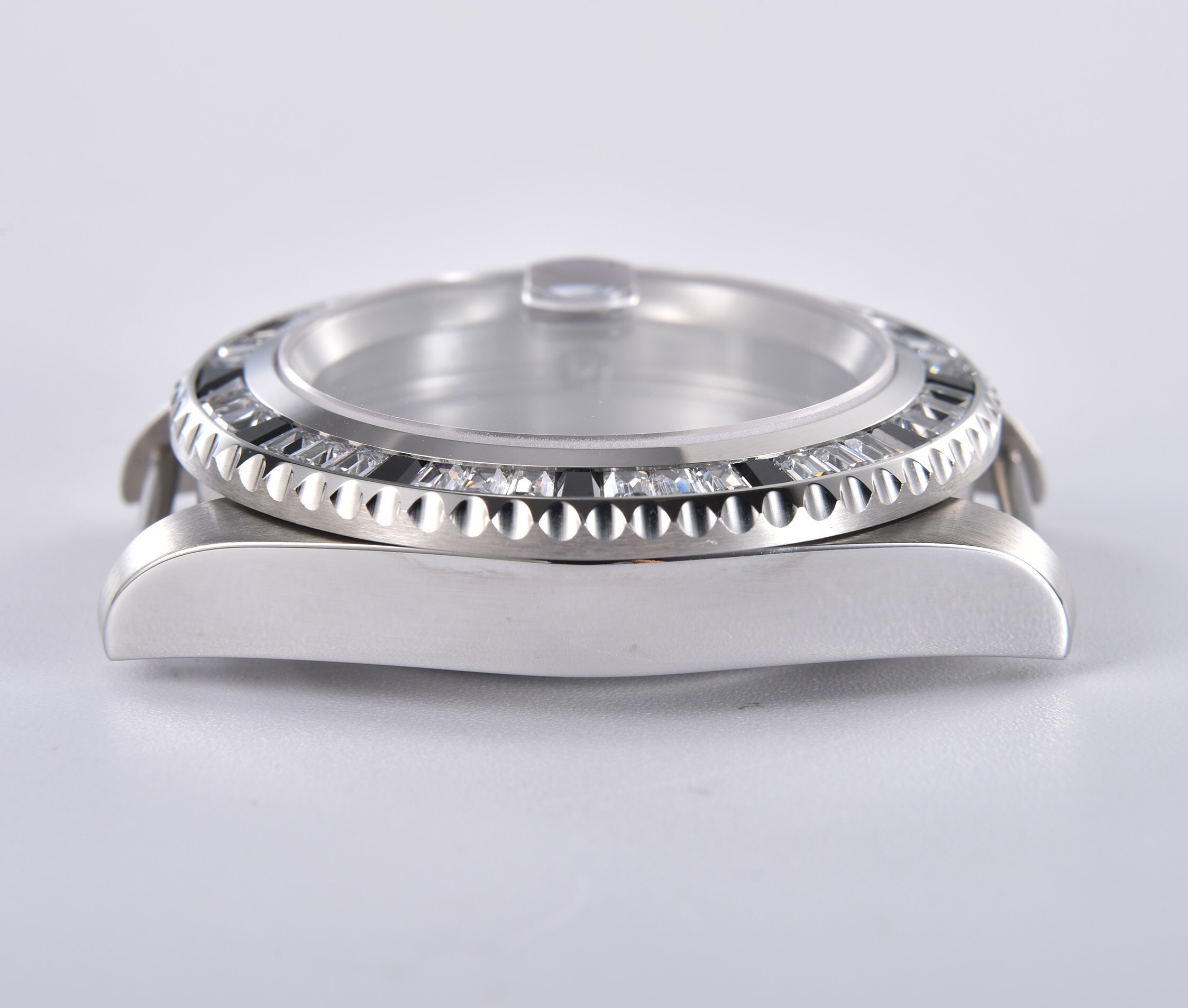 Sapphire Crystal Unidirectional Rotating Crystal Bezel Watch Case Stainless Steel 40mm Men R5