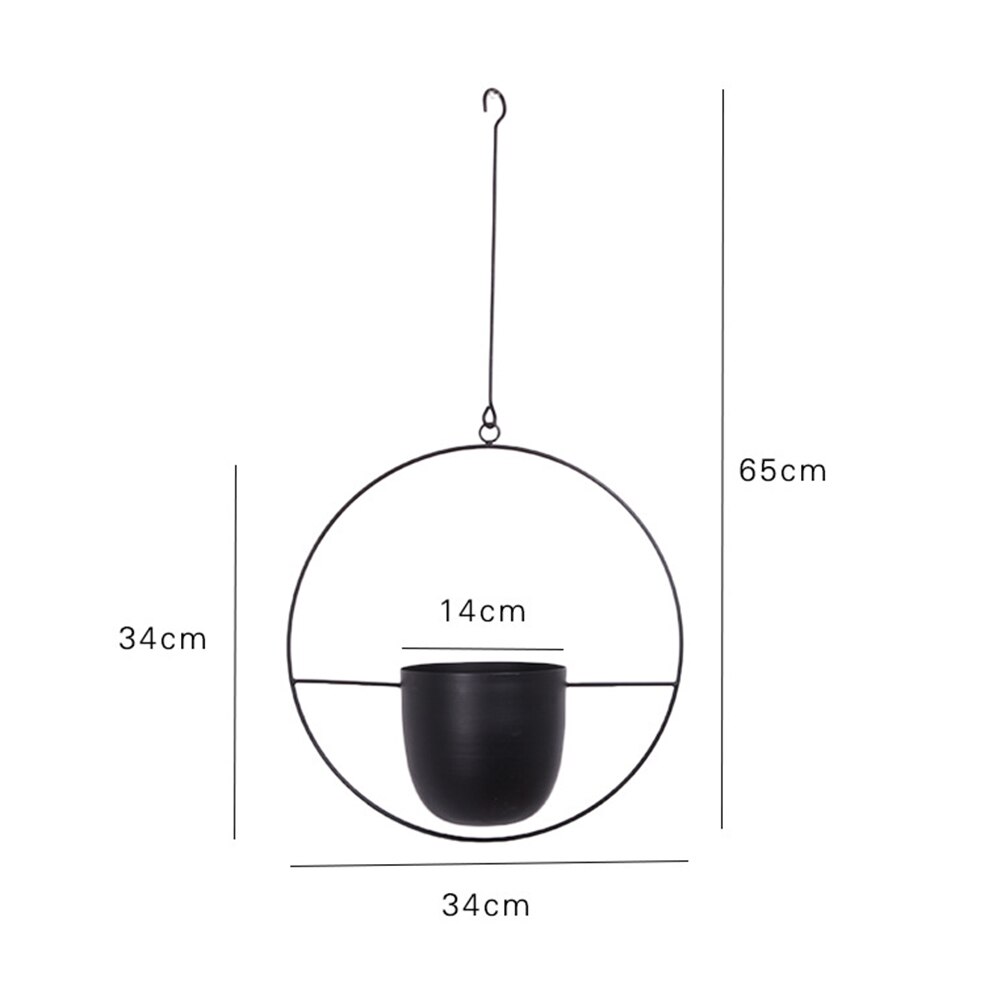 Nordic Hanging Metal Iron Plant Flower Pots Holder Garden Balcony Succulent Wall Mount Hanger Swinging Basket Bedroom Decoration