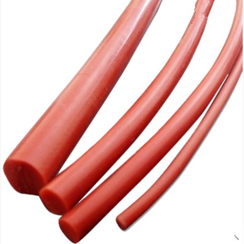 RED Silicone Rubber Diameter 1 1.5 2 3 4 5 6 7 8 9 10 mm Silicone Rubber Rod Silicon Cord Silicone Bar