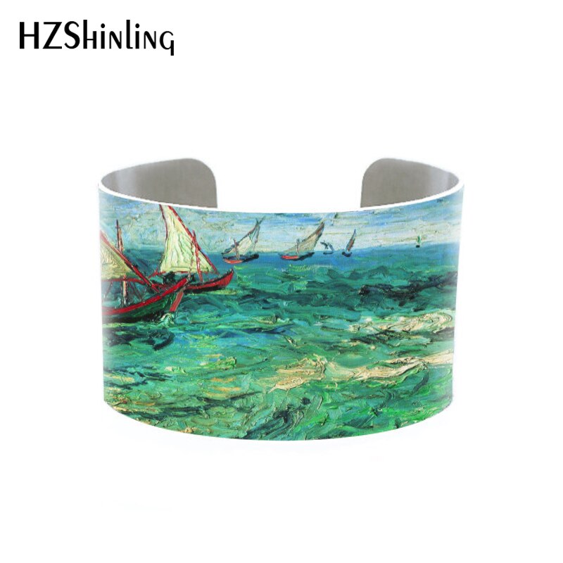 Starry Night Van Gogh cuff bracelet Vincent van Gogh Bangle Wristband Sunflowers Jewelry Floral Famous Paintings, Famous Artist: 7