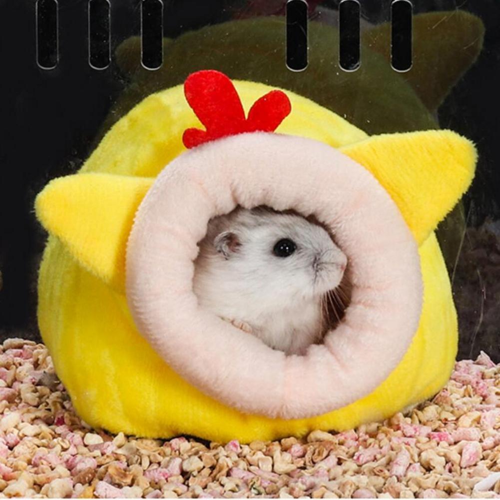 Mini petit nid pour animaux de compagnie mignon confortable en peluche doux hérisson Hamster maison lit Cage petit coton lit de couchage pour Hamster