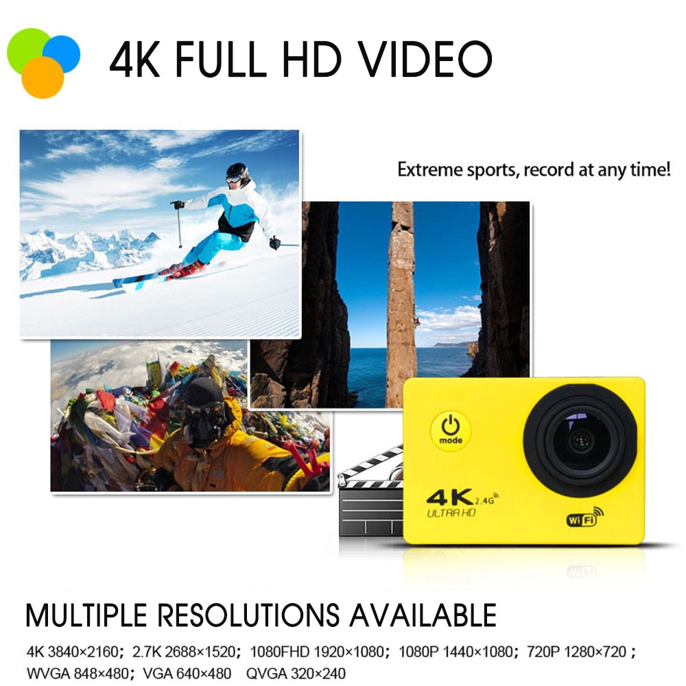 kebidumei Waterproof Action Camera HD 4k WIFI 2.0' Screen 170d Underwater 1080p Sport Camera Go Extreme Pro WIFI Camera