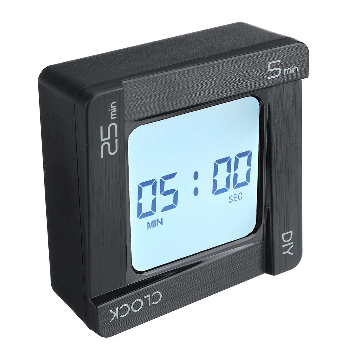 LED Alarm Clock Digital Flip Vibration Reminder Countdown Timer Snooze Time Adjustable Bedside Kitchen Desktop Timer Supplies: Black
