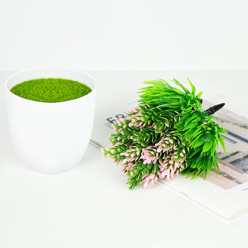Bonsái Artificial en maceta con hojas verdes, plantas de simulación de árbol pequeño para decoración del hogar y jardín, decoraciones de mesa para fiestas de cumpleaños y bodas