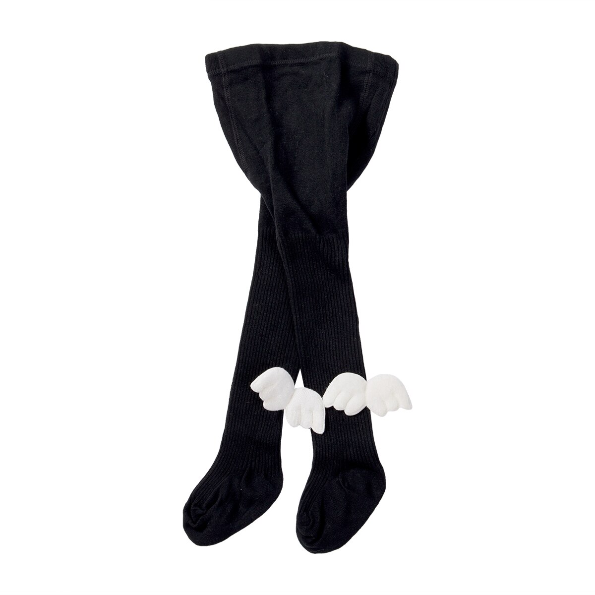 Toddler Baby Kids Soft Cotton Angel Wings Pantyhose Tights Hosiery Winter Warm Stockings Children Girl Tights: Black / 4-6Y