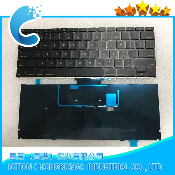 Teclado eua a1534 12 "a1534, teclado para macbook retina 12", layout eua com luz de fundo mlha2 mlhc2 emc2991 2016