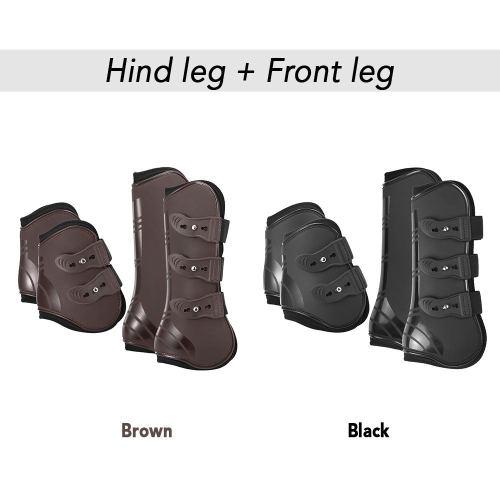 4 PCS Front Hind Leg Boots Horse Leg Boots Equine Front Hind Leg Guard Equestrian Tendon Protection Horse Hock Brace Equipment