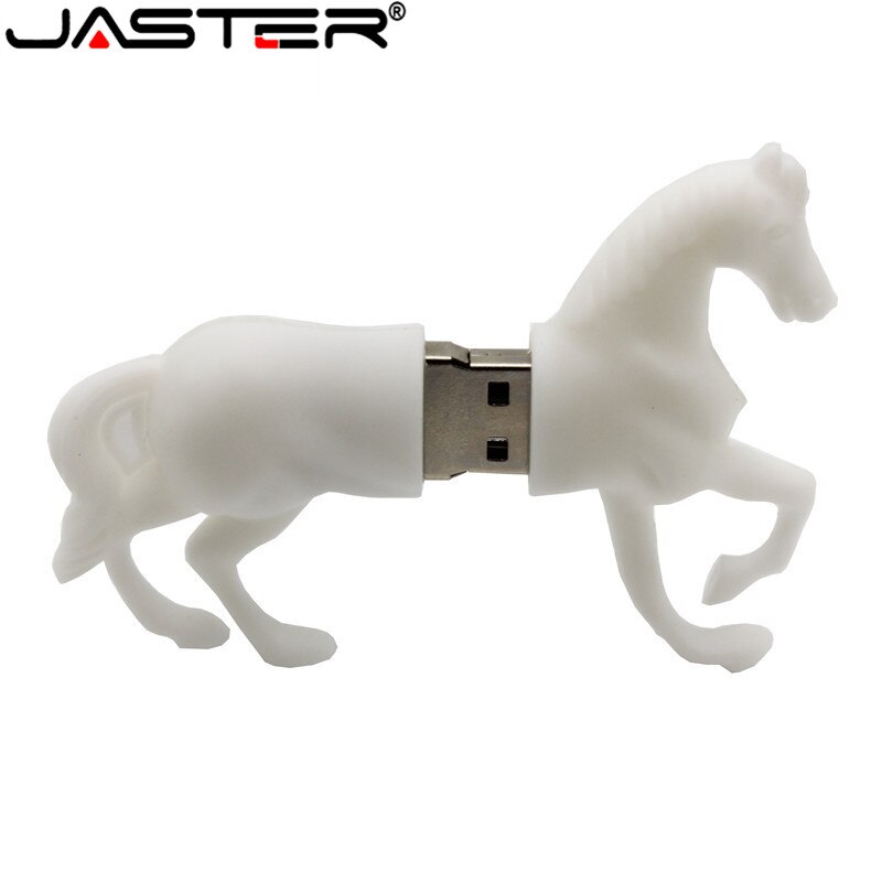 Jaster hvid hest stil usb flash-drev smuk tegneserie pendrives 8gb 32gb 64gb søde dyr memory stick 4gb 16gb pendriver